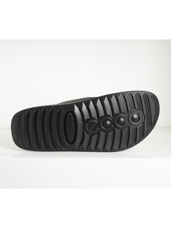 $120 Ecco Mens 2nd Cozmo Two Band Slide Black Leather Sandals US 11 11.5 EU 45 main image 3